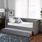 Baxton Studio Larkin Modern and Contemporary Grey Velvet Fabric Twin Size Daybed with Trundle 187-11460-Zoro - alternate 5